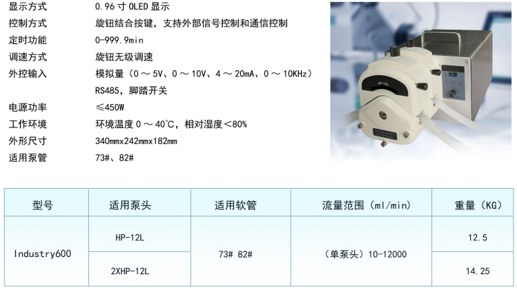工业型蠕动泵