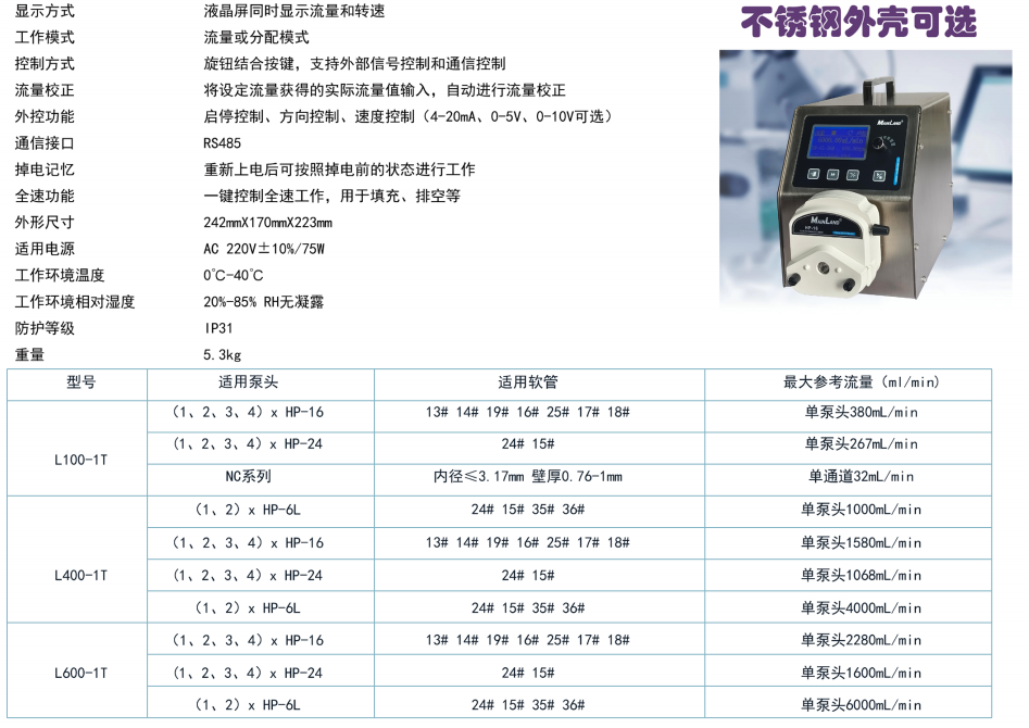 流量型蠕动泵